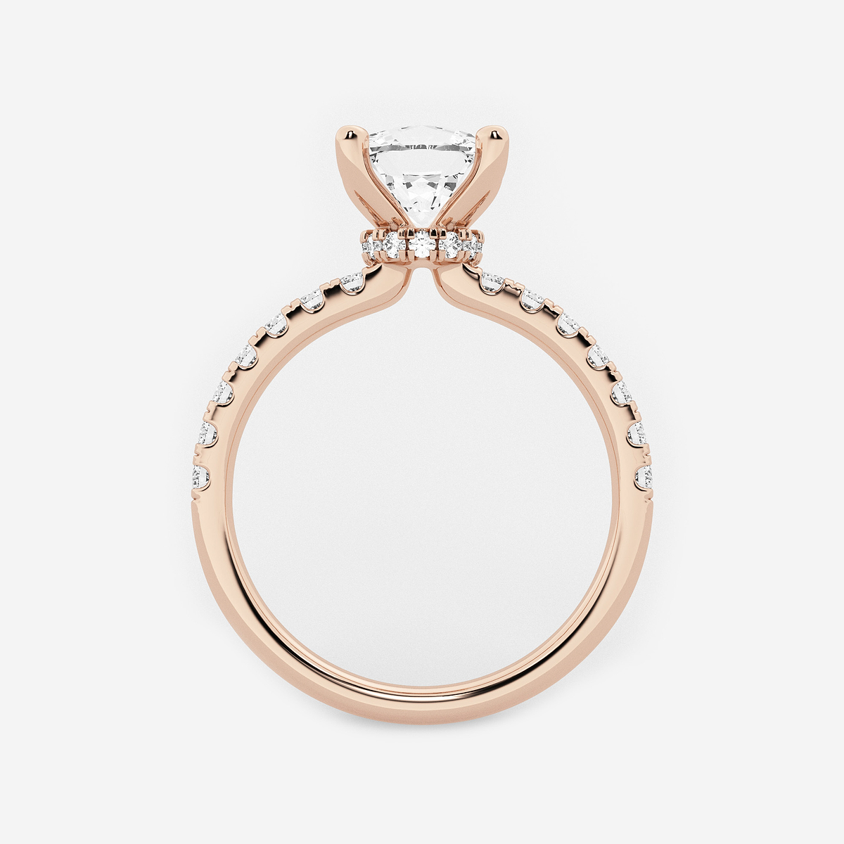 Additional Image 1 for  2 1/2 ctw Cushion Lab Grown Diamond Hidden Halo Engagement Ring