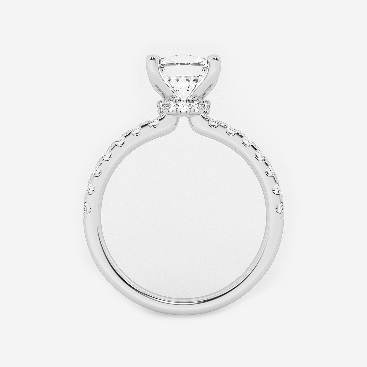 Additional Image 1 for  2 1/2 ctw Cushion Lab Grown Diamond Hidden Halo Engagement Ring