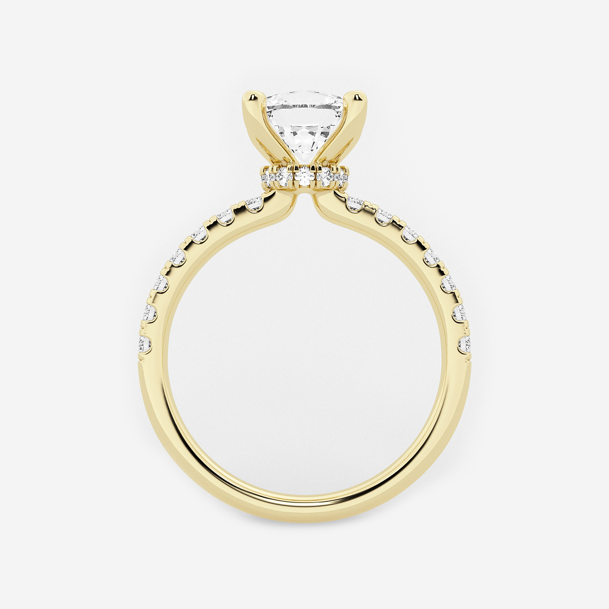 Additional Image 1 for  2 1/2 ctw Cushion Lab Grown Diamond Hidden Halo Engagement Ring