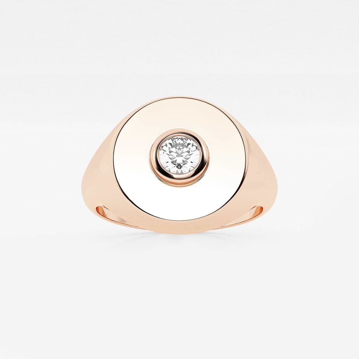 näas Defining 1/6 ctw Round Lab Grown Diamond Signet Ring 14K Rose Gold, F, VS2