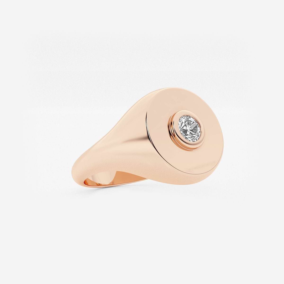 näas Defining 1/6 ctw Round Lab Grown Diamond Signet Ring 14K Rose Gold, F, VS2