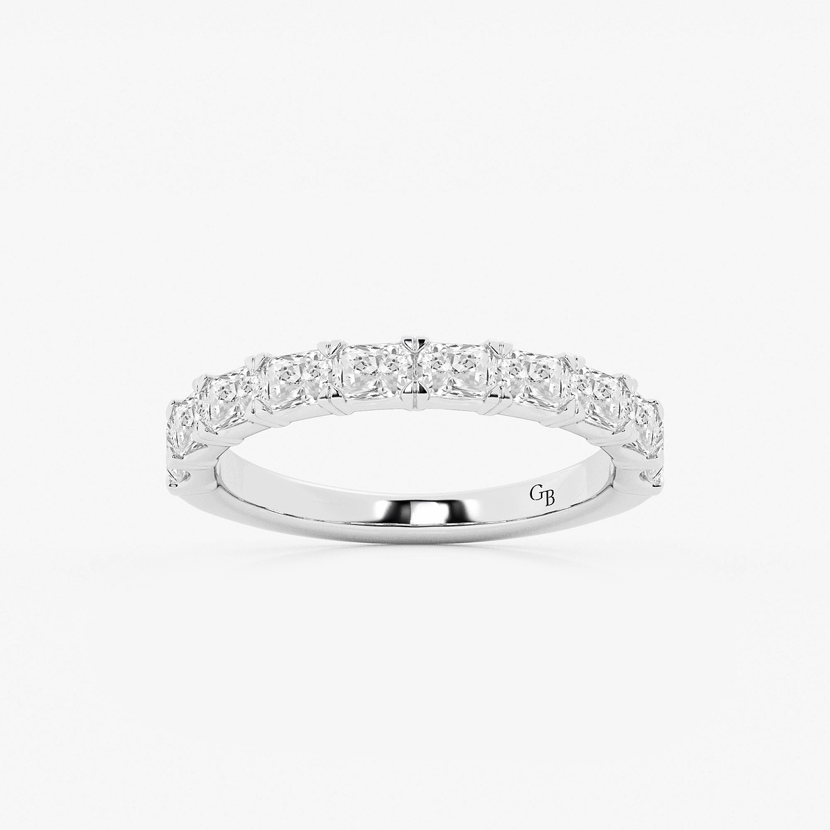 1 1/6 ctw Radiant Lab Grown Diamond East-West Anniversary Band Platinum, F, VS2