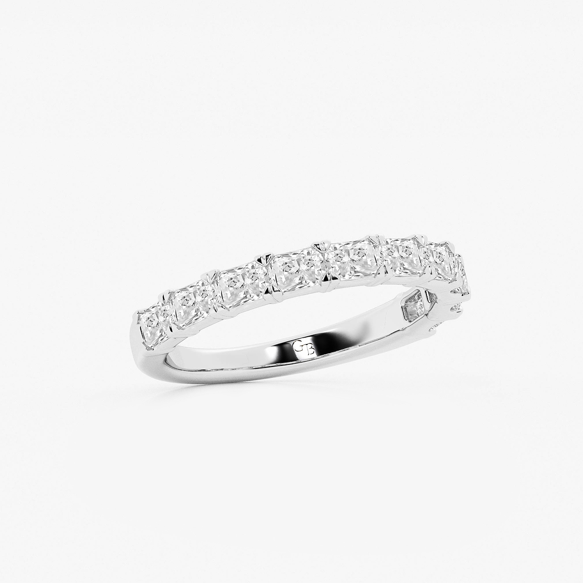 1 1/6 ctw Radiant Lab Grown Diamond East-West Anniversary Band Platinum, F, VS2