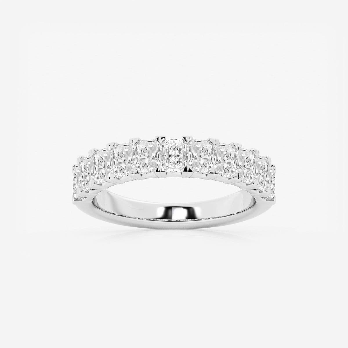 1 5/8 ctw Radiant Lab Grown Diamond Anniversary Band 14K White Gold, F, VS2