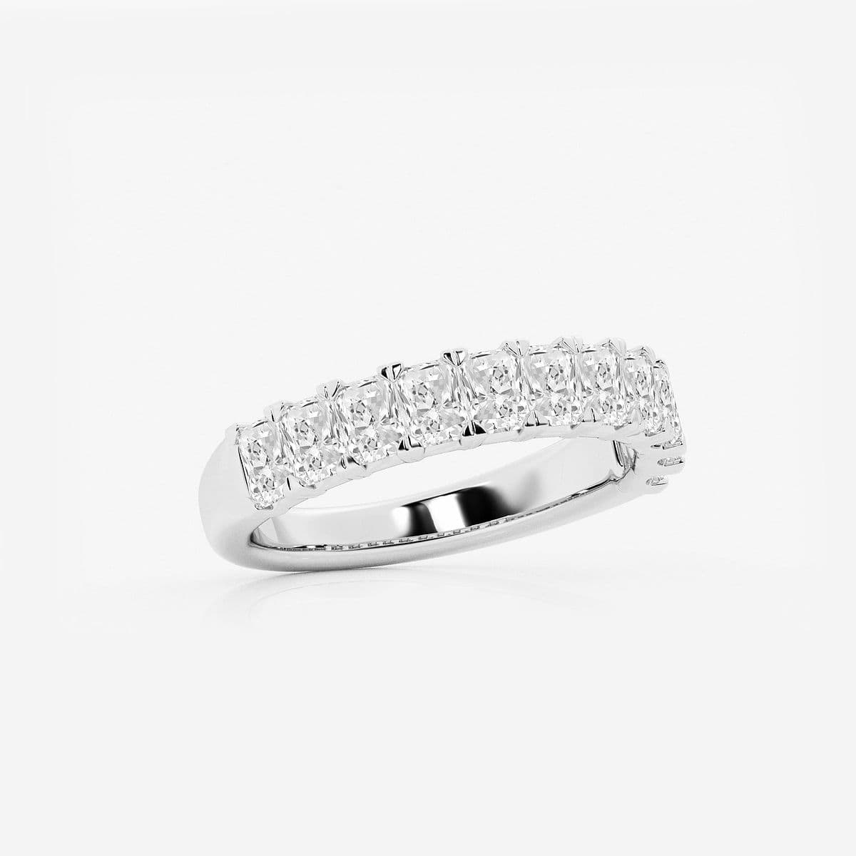 1 5/8 ctw Radiant Lab Grown Diamond Anniversary Band 14K White Gold, F, VS2