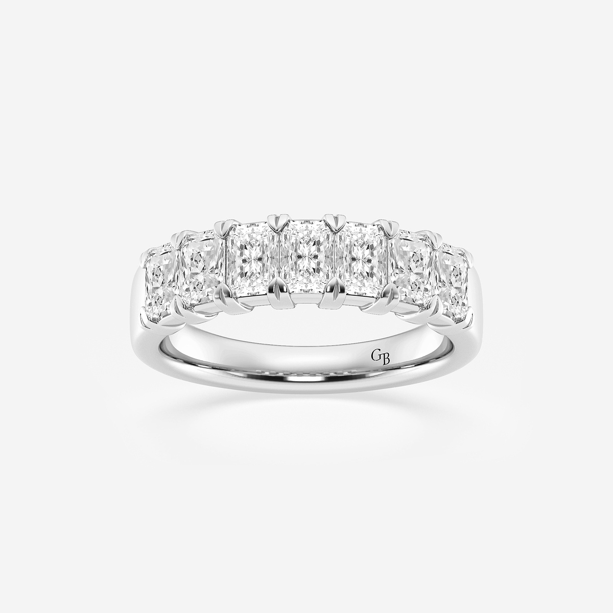 1 5/8 ctw Radiant Lab Grown Diamond Seven-Stone Anniversary Band 14K White Gold, FG, VS2+