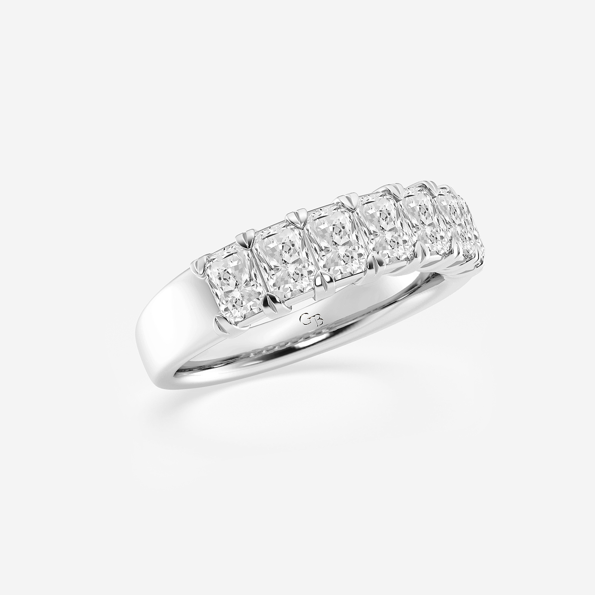 1 5/8 ctw Radiant Lab Grown Diamond Seven-Stone Anniversary Band 14K White Gold, FG, VS2+