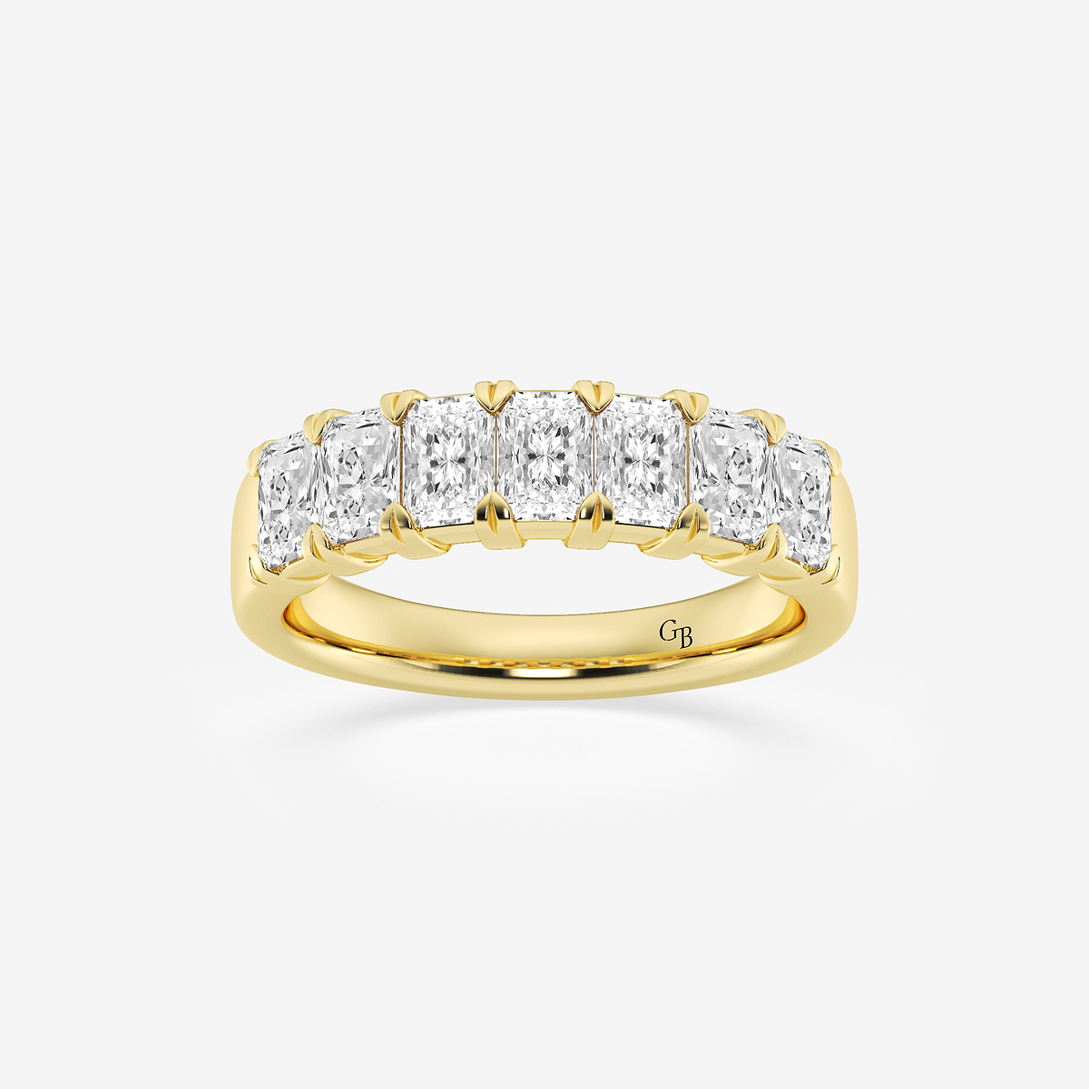 1 5/8 ctw Radiant Lab Grown Diamond Seven-Stone Anniversary Band 14K Yellow Gold, FG, VS2+