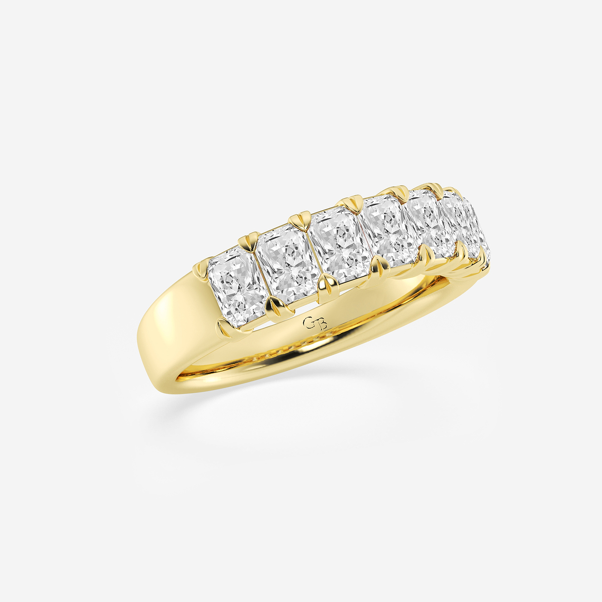 1 5/8 ctw Radiant Lab Grown Diamond Seven-Stone Anniversary Band 14K Yellow Gold, FG, VS2+