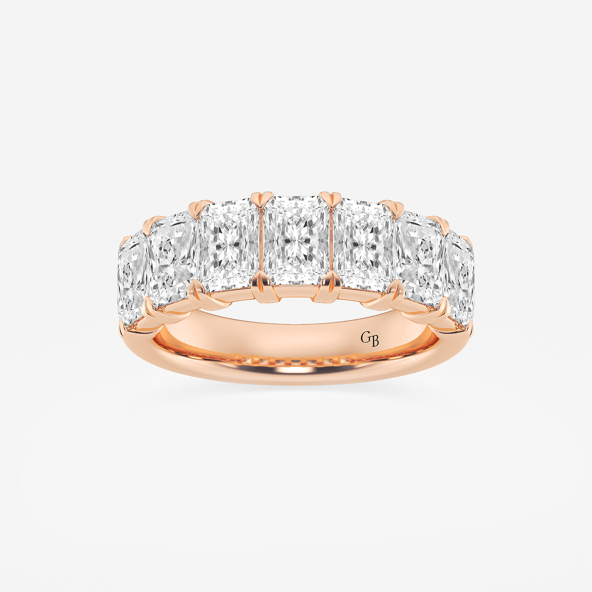 3 1/6 ctw Radiant Lab Grown Diamond Seven-Stone Anniversary Band