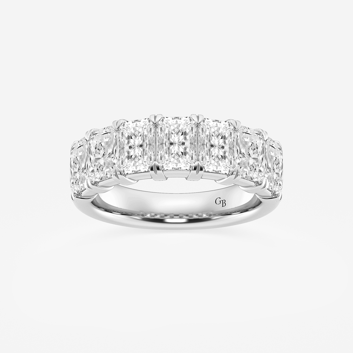 3 1/6 ctw Radiant Lab Grown Diamond Seven-Stone Anniversary Band