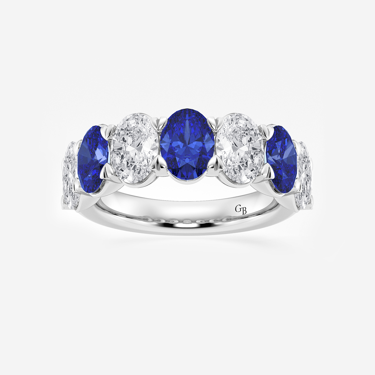 Nia 7 x 5 mm Oval Cut Created Sapphire and 2 7/8 ctw Oval