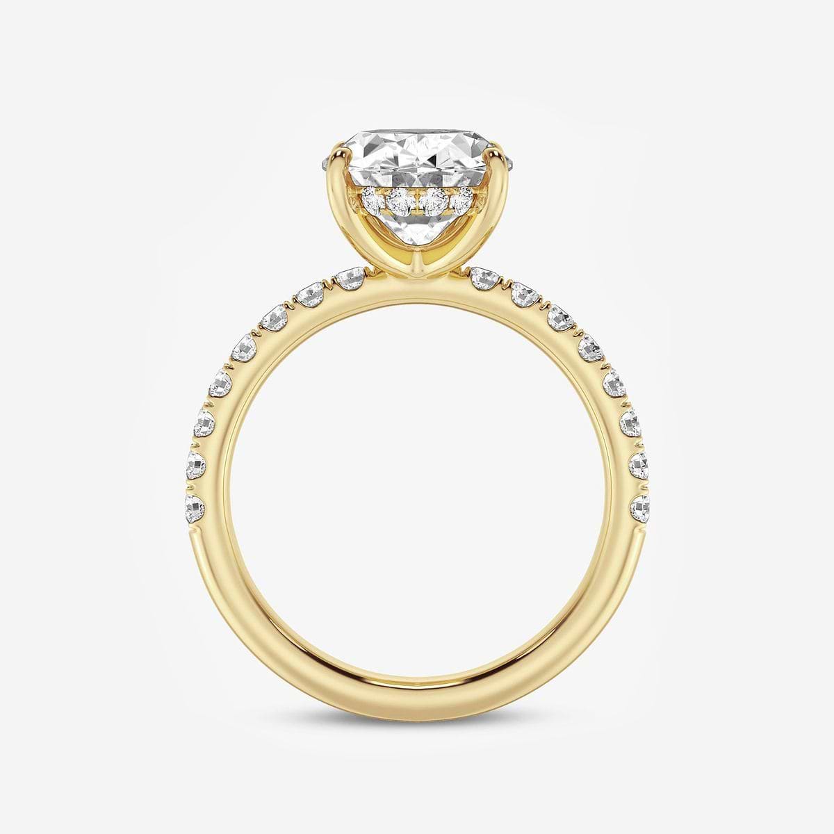 4 5/8 ctw Oval Lab Grown Diamond Hidden Halo Engagement Ring 14K Yellow Gold, D, VVS