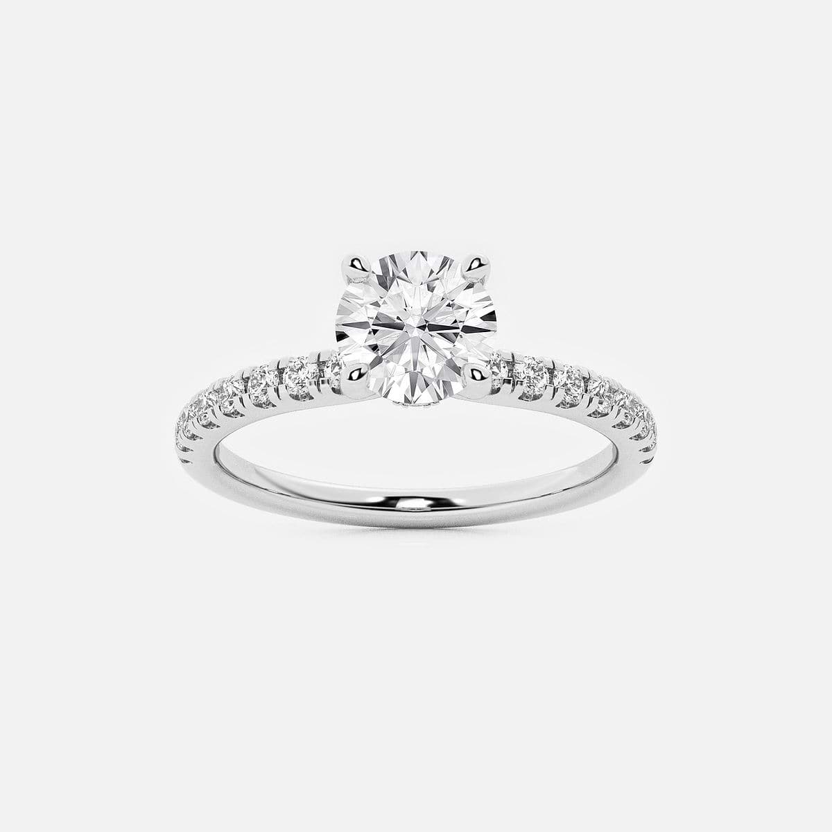 1 ctw Round Lab Grown Diamond Hidden Halo Engagement Ring
