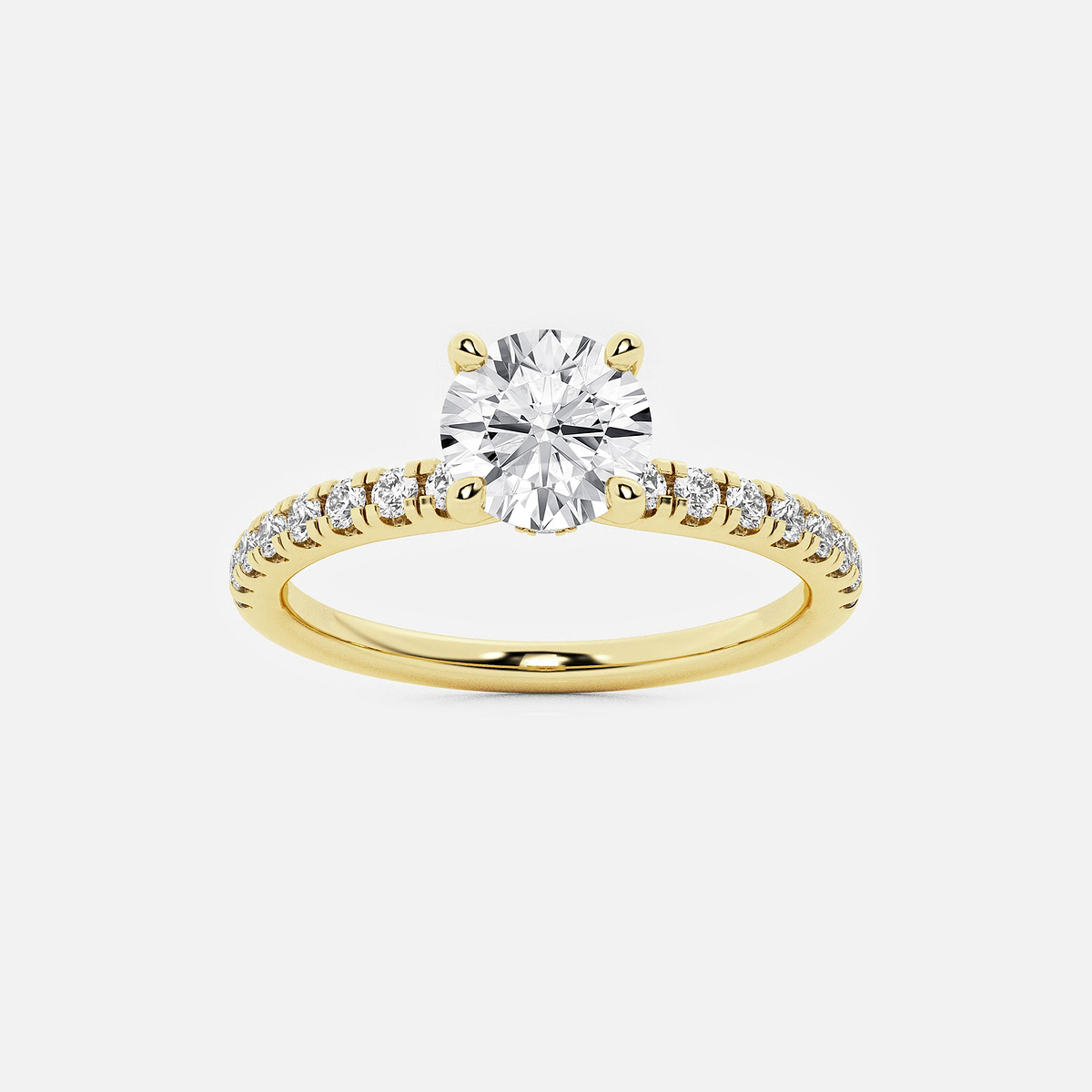 1 ctw Round Lab Grown Diamond Hidden Halo Engagement Ring