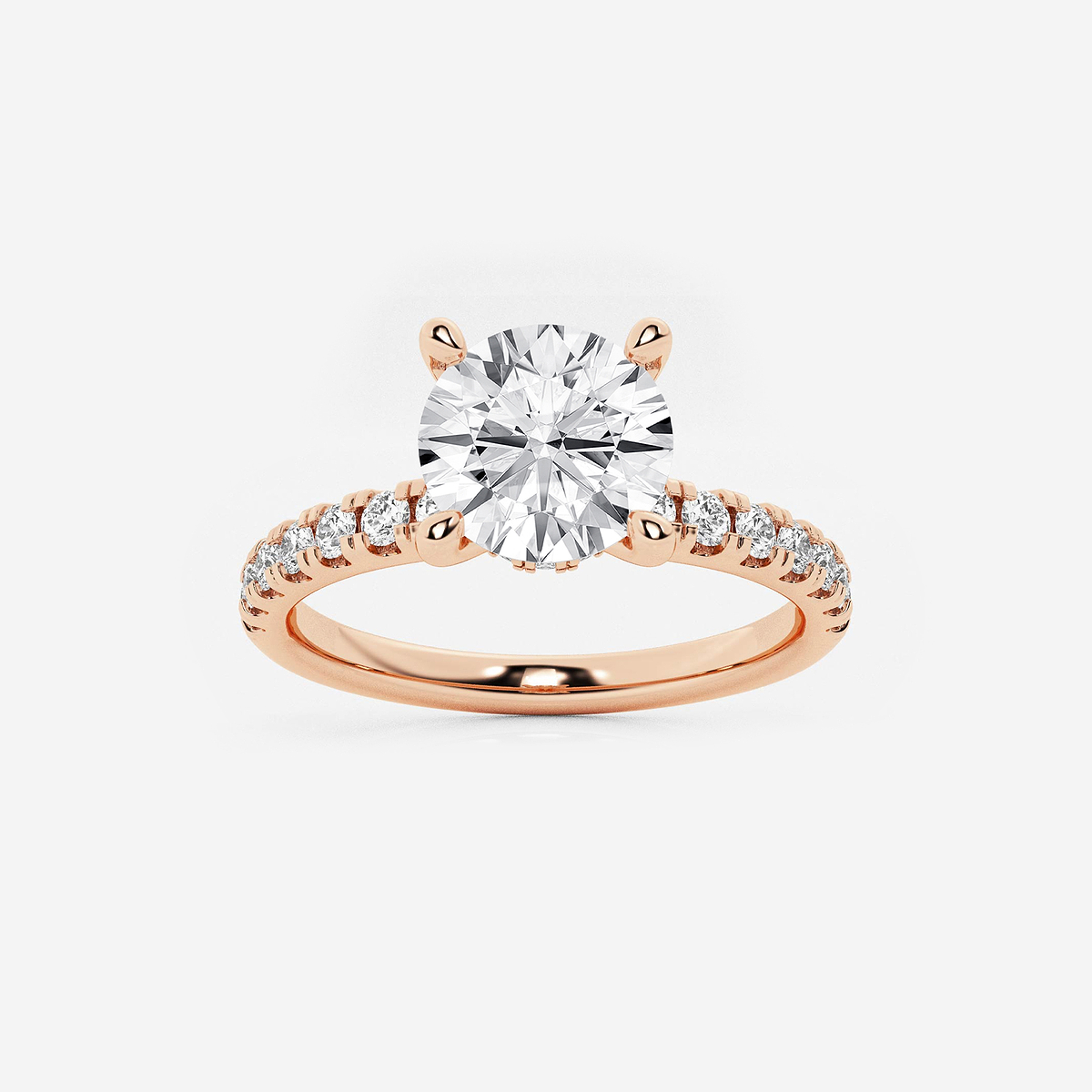 1 7/8 ctw Round Lab Grown Diamond Hidden Halo Engagement Ring