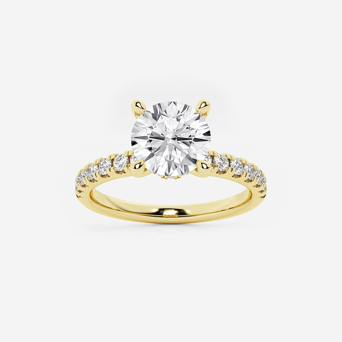 1 7/8 ctw Round Lab Grown Diamond Hidden Halo Engagement Ring