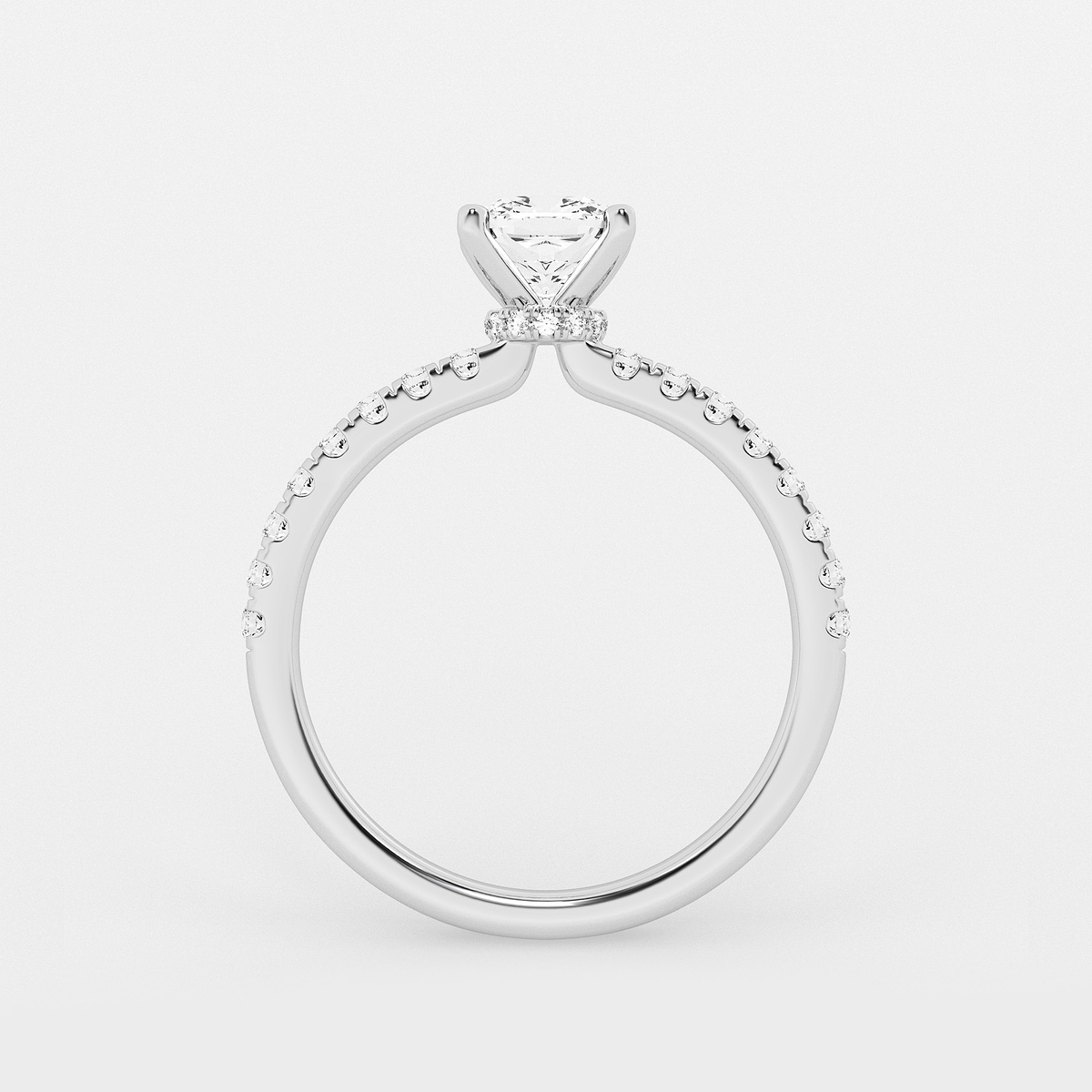Additional Image 1 for  1 ctw Cushion Lab Grown Diamond Hidden Halo Engagement Ring