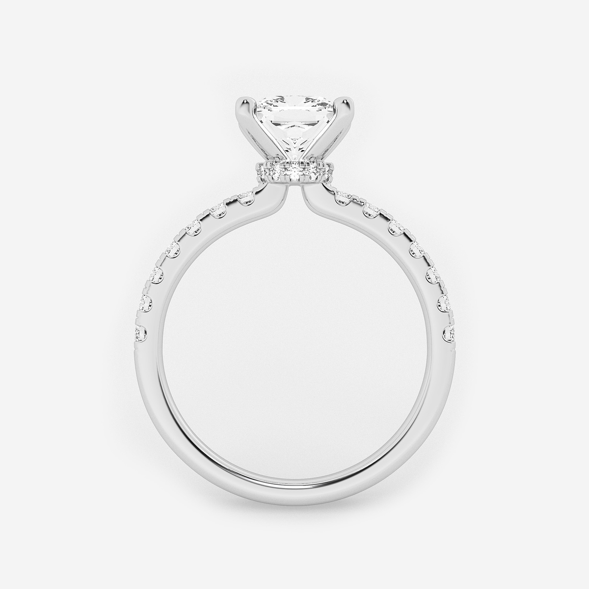 Additional Image 1 for  1 7/8 ctw Cushion Lab Grown Diamond Hidden Halo Engagement Ring