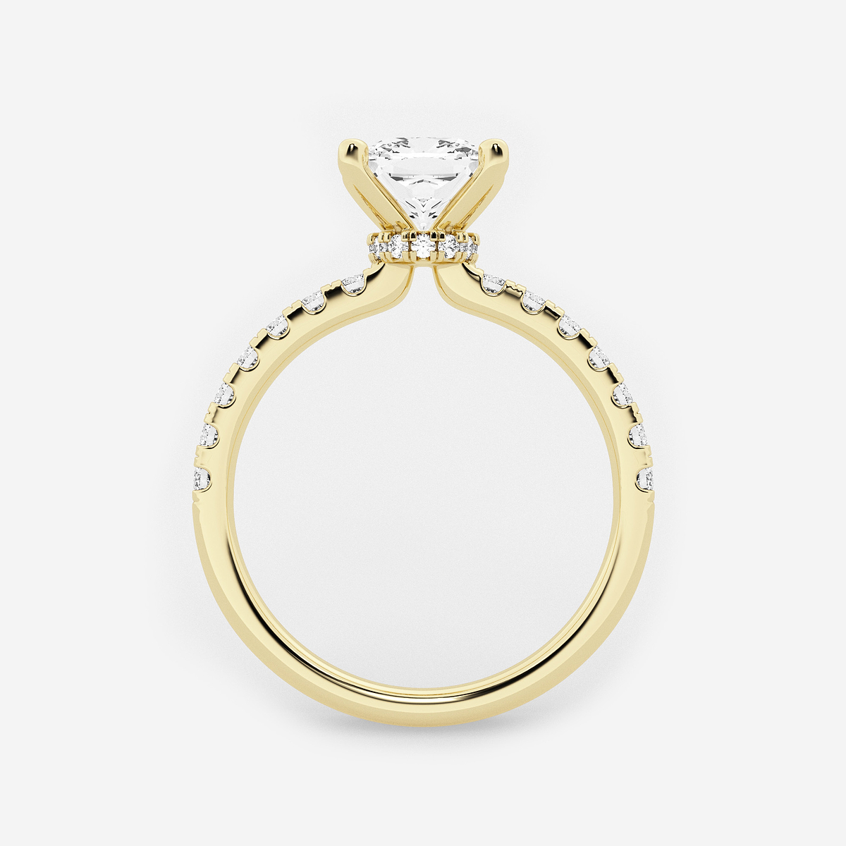 Additional Image 1 for  1 7/8 ctw Cushion Lab Grown Diamond Hidden Halo Engagement Ring