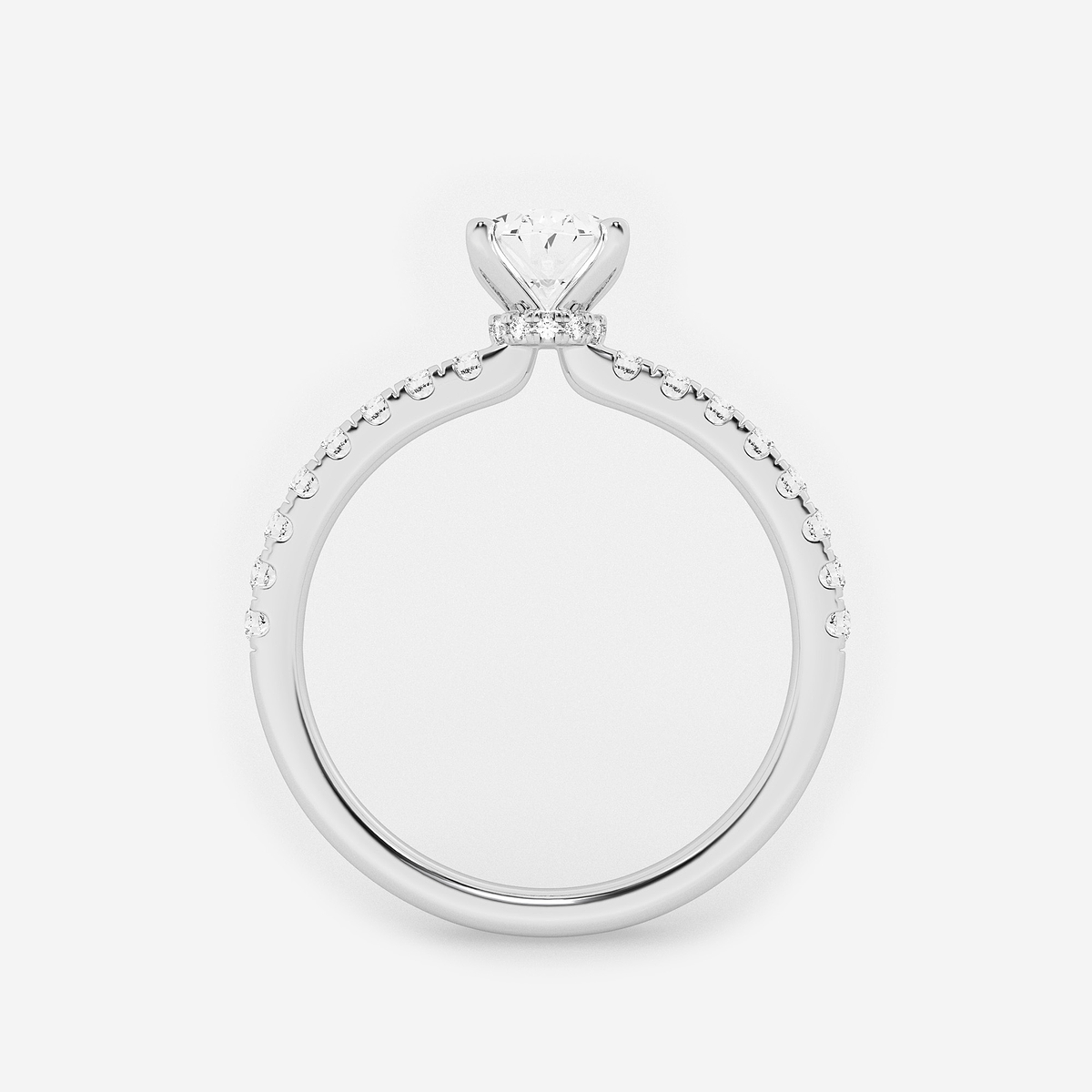 Additional Image 1 for  1 ctw Oval Lab Grown Diamond Hidden Halo Engagement Ring