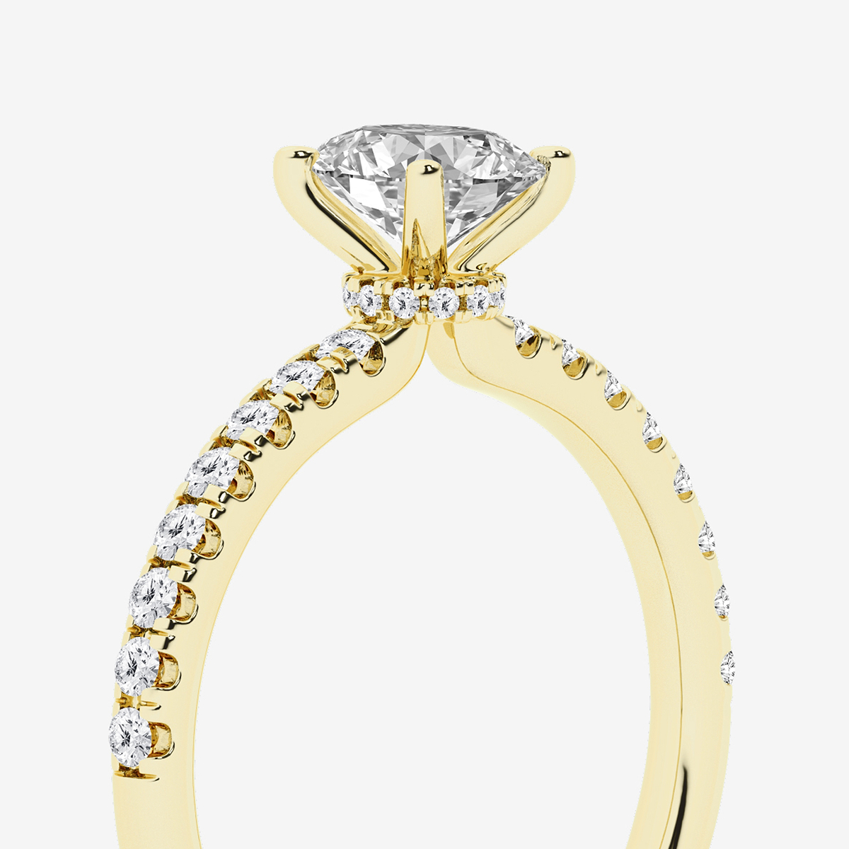 Additional Image 2 for  1 ctw Oval Lab Grown Diamond Hidden Halo Engagement Ring