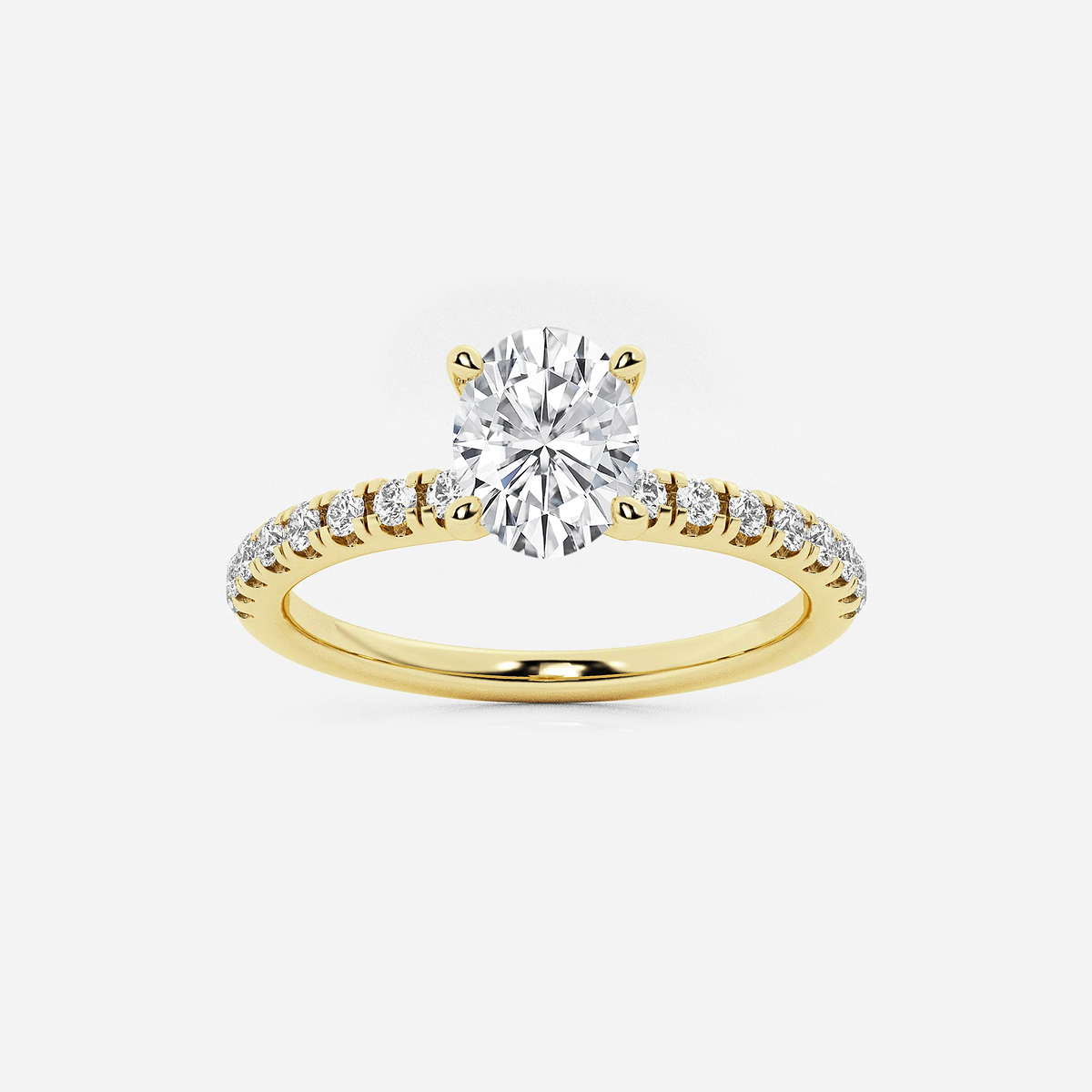 1 ctw Oval Lab Grown Diamond Hidden Halo Engagement Ring