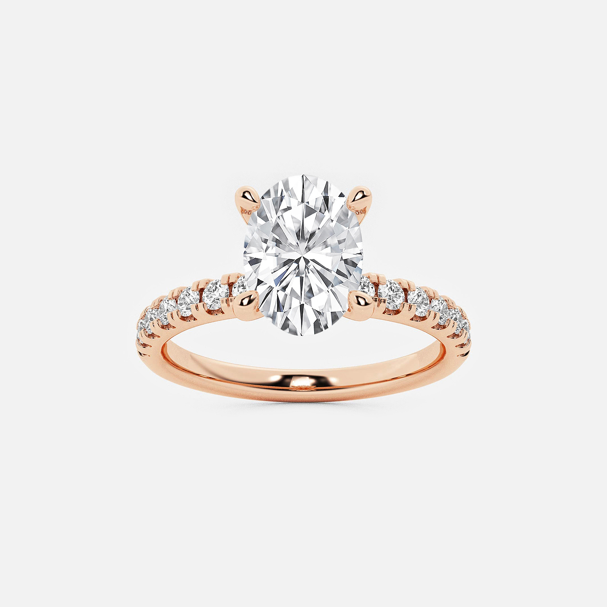 1 7/8 ctw Oval Lab Grown Diamond Hidden Halo Engagement Ring