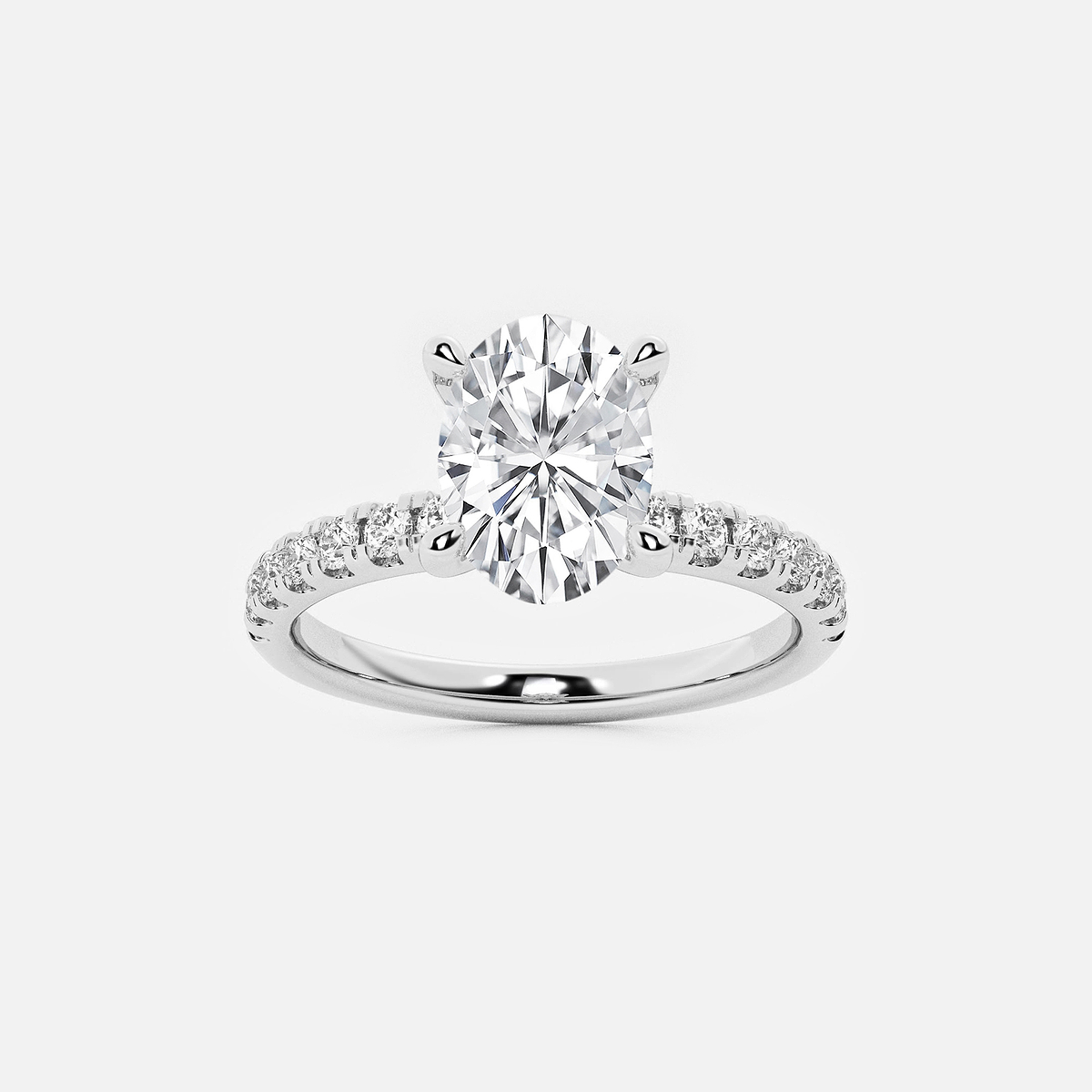 1 7/8 ctw Oval Lab Grown Diamond Hidden Halo Engagement Ring