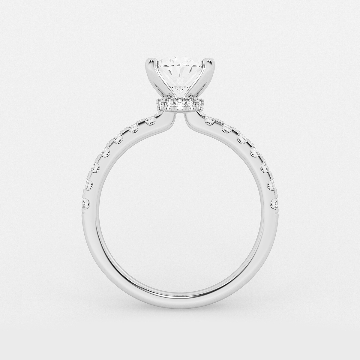 Additional Image 1 for  1 7/8 ctw Oval Lab Grown Diamond Hidden Halo Engagement Ring