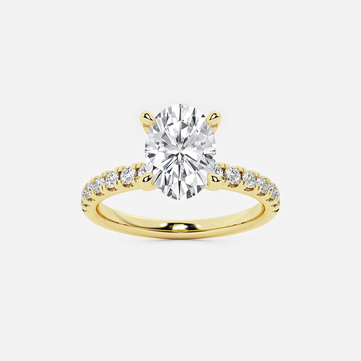 1 7/8 ctw Oval Lab Grown Diamond Hidden Halo Engagement Ring