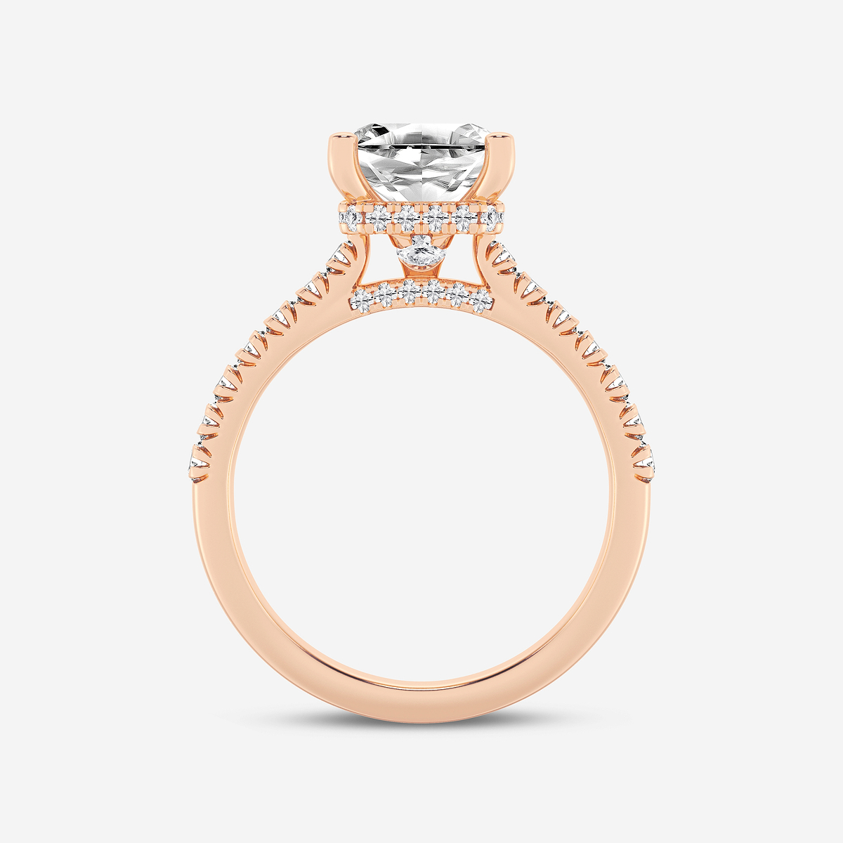 Additional Image 1 for  3 ctw Asscher Lab Grown Diamond  Hidden Halo Engagement Ring