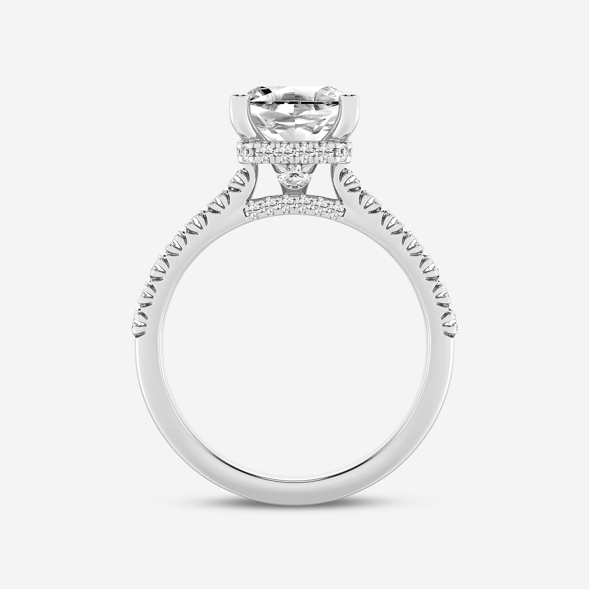 Additional Image 1 for  3 ctw Asscher Lab Grown Diamond  Hidden Halo Engagement Ring