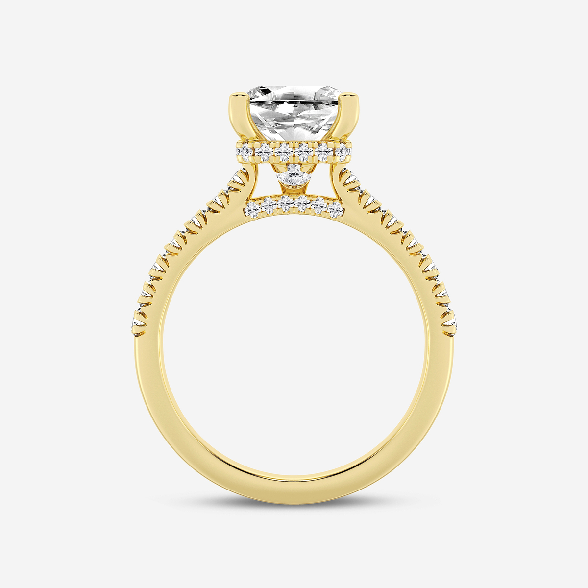 Additional Image 1 for  3 ctw Asscher Lab Grown Diamond  Hidden Halo Engagement Ring