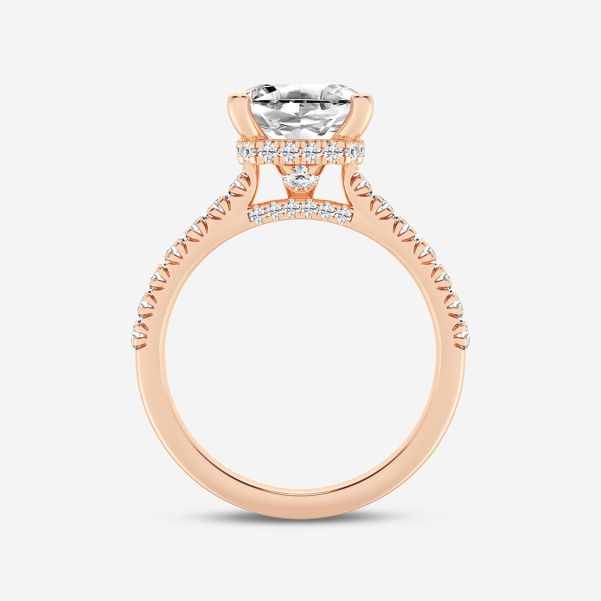Additional Image 1 for  8 2/3 ctw Asscher Lab Grown Diamond Hidden Halo Engagement Ring