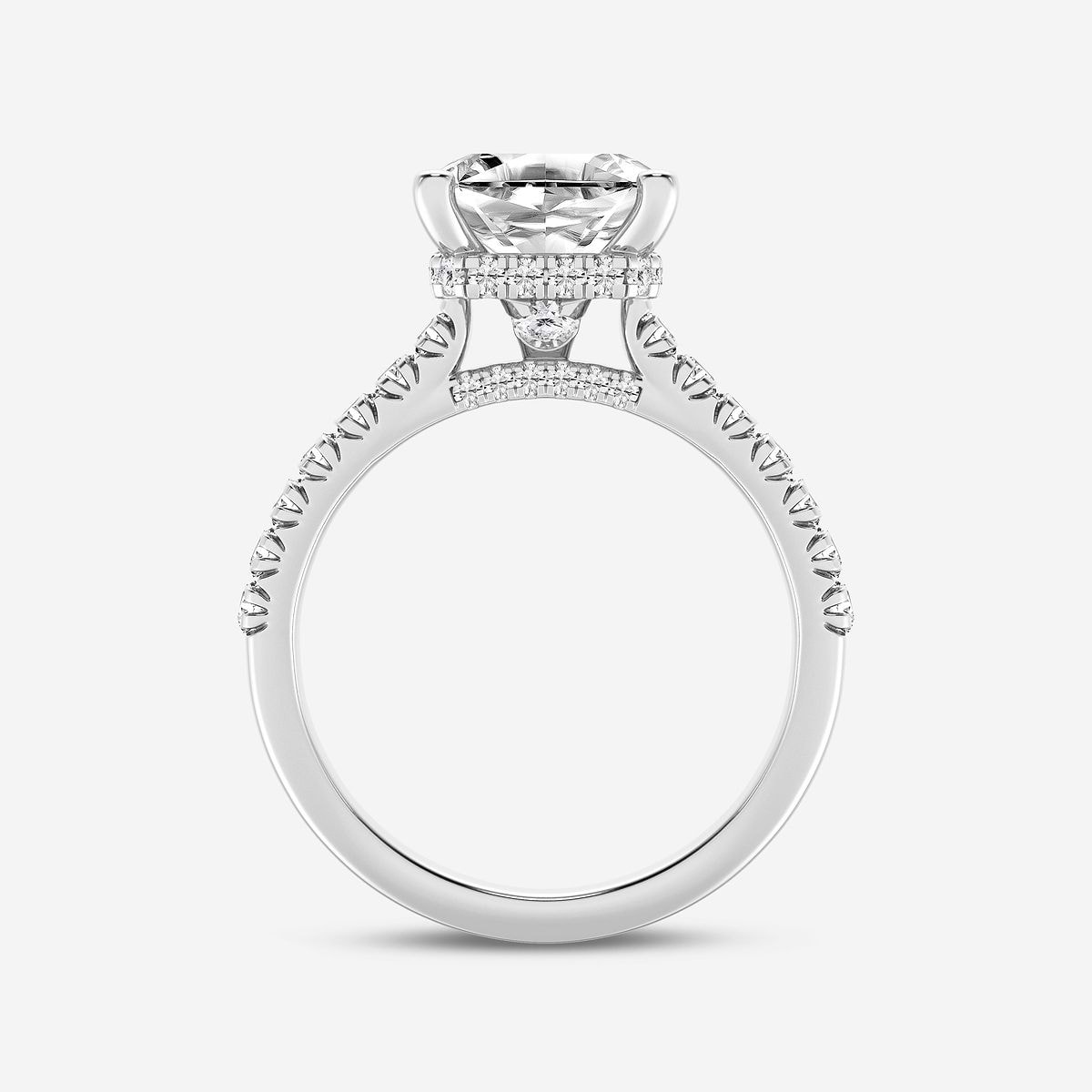 Additional Image 1 for  8 2/3 ctw Asscher Lab Grown Diamond Hidden Halo Engagement Ring