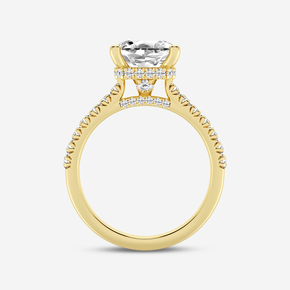 Additional Image 1 for  8 2/3 ctw Asscher Lab Grown Diamond Hidden Halo Engagement Ring