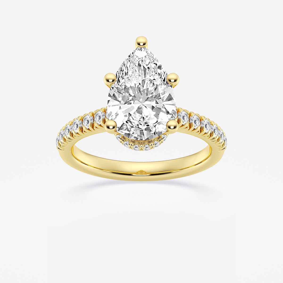 2 1/2 ctw Pear Lab Grown Diamond Hidden Halo Engagement Ring