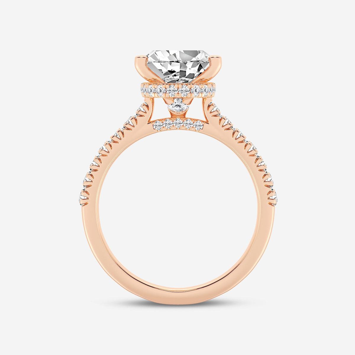 Additional Image 1 for  3 1/2 ctw Pear Lab Grown Diamond  Hidden Halo Engagement Ring