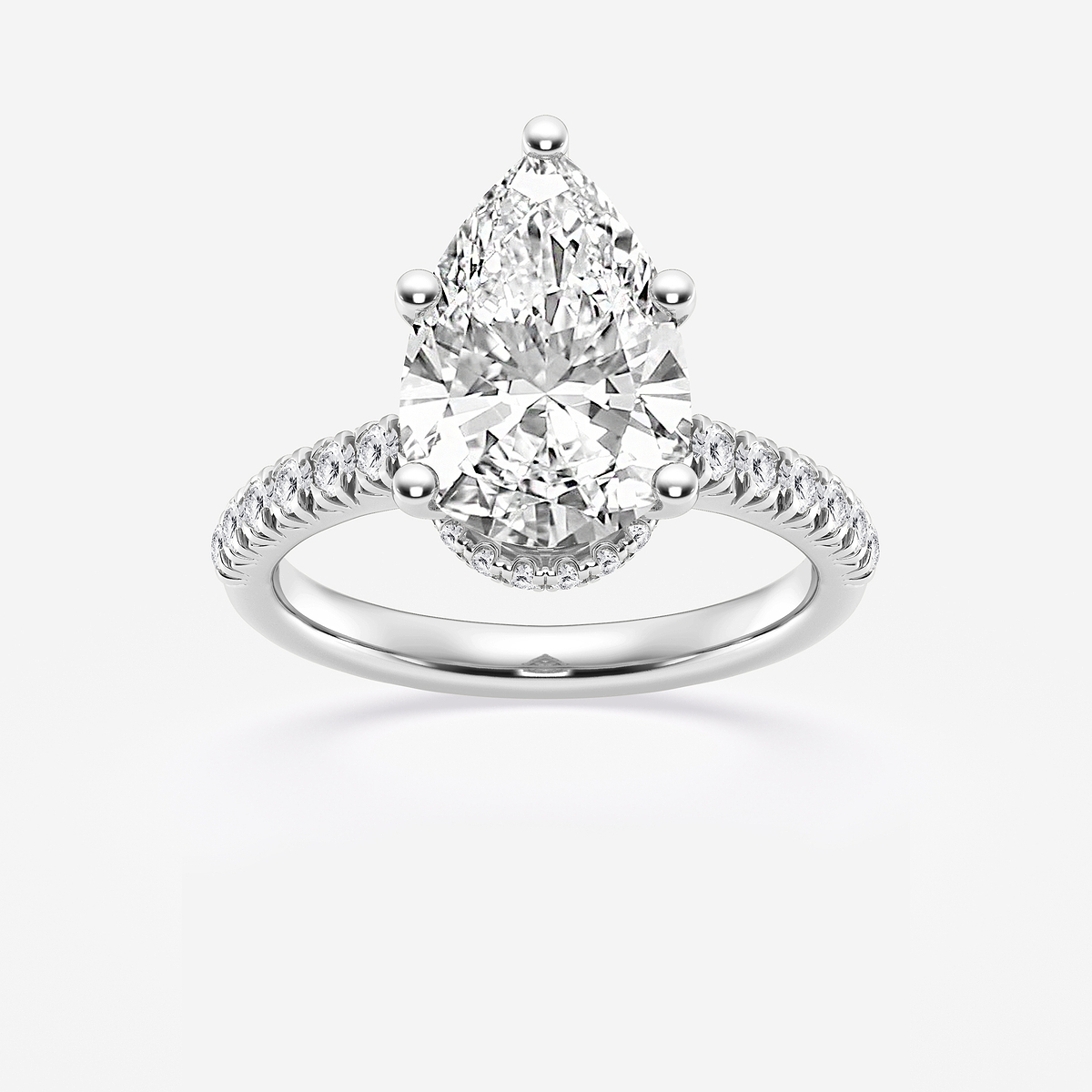 8 2/3 ctw Pear Lab Grown Diamond Hidden Halo Engagement Ring