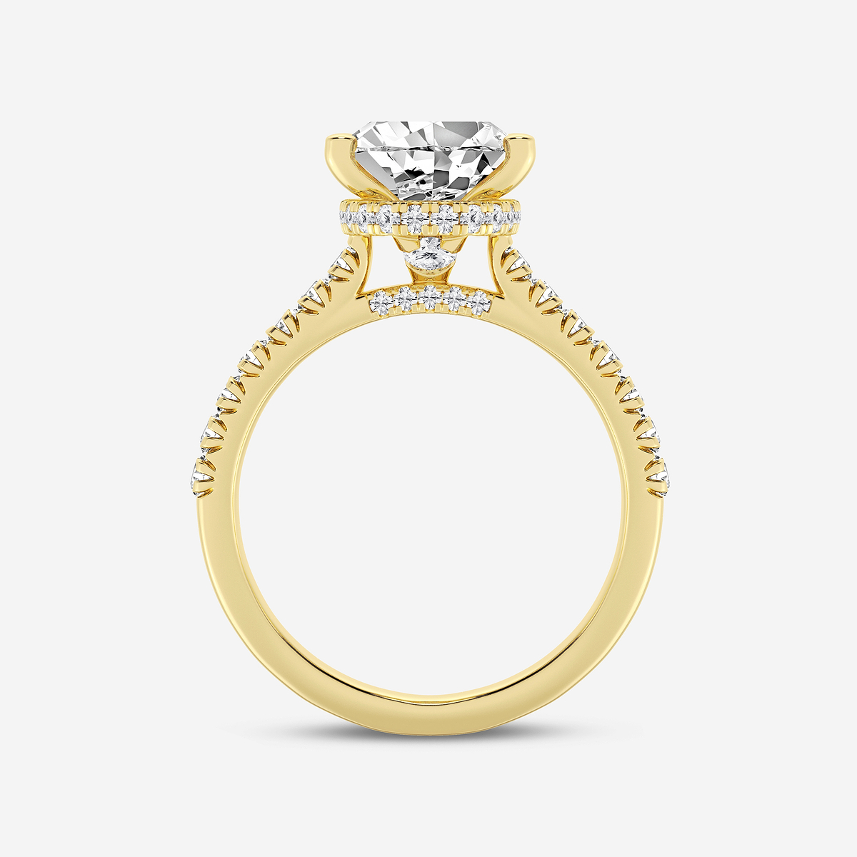Additional Image 1 for  3 1/2 ctw Pear Lab Grown Diamond  Hidden Halo Engagement Ring