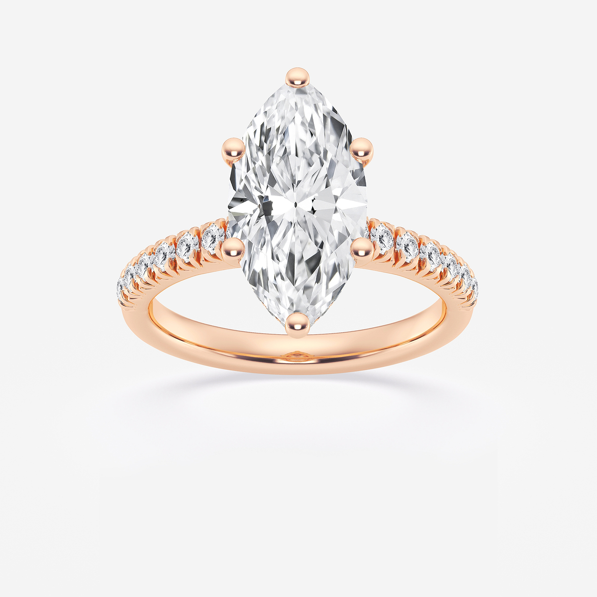 3 ctw Marquise Lab Grown Diamond  Hidden Halo Engagement Ring
