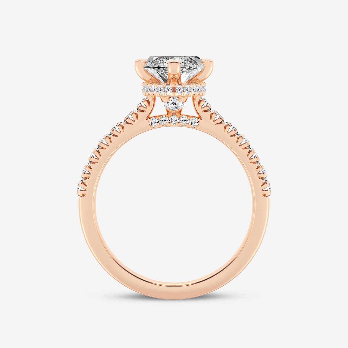 Additional Image 1 for  3 ctw Marquise Lab Grown Diamond  Hidden Halo Engagement Ring