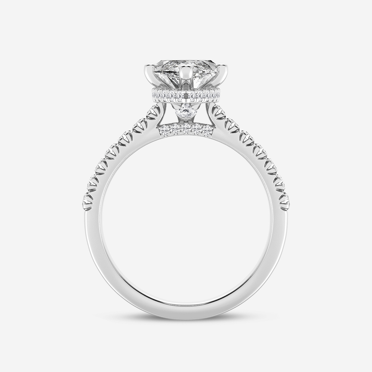 Additional Image 1 for  3 ctw Marquise Lab Grown Diamond  Hidden Halo Engagement Ring