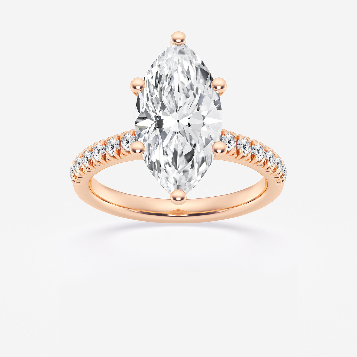 3 1/2 ctw Marquise Lab Grown Diamond  Hidden Halo Engagement Ring