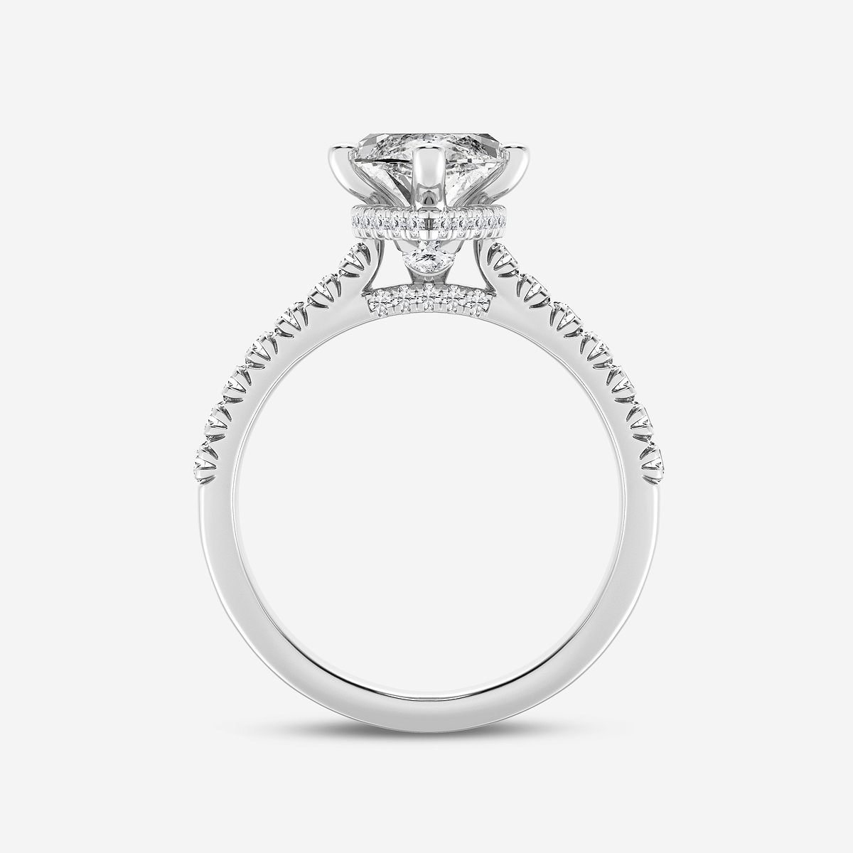 Additional Image 1 for  6 2/3 ctw Marquise Lab Grown Diamond Hidden Halo Engagement Ring