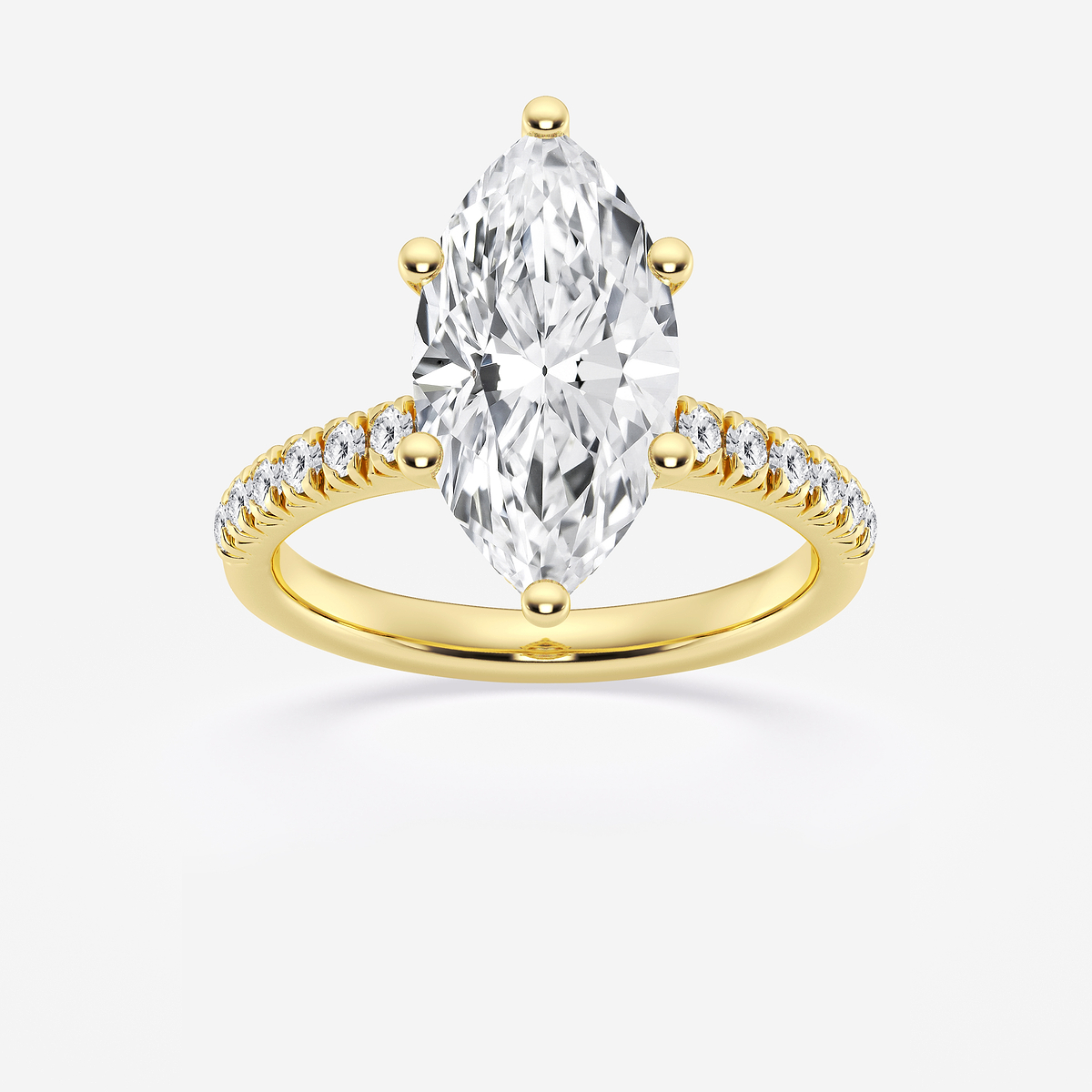 3 1/2 ctw Marquise Lab Grown Diamond  Hidden Halo Engagement Ring