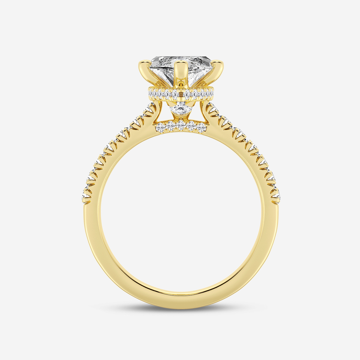 Additional Image 1 for  3 1/2 ctw Marquise Lab Grown Diamond  Hidden Halo Engagement Ring