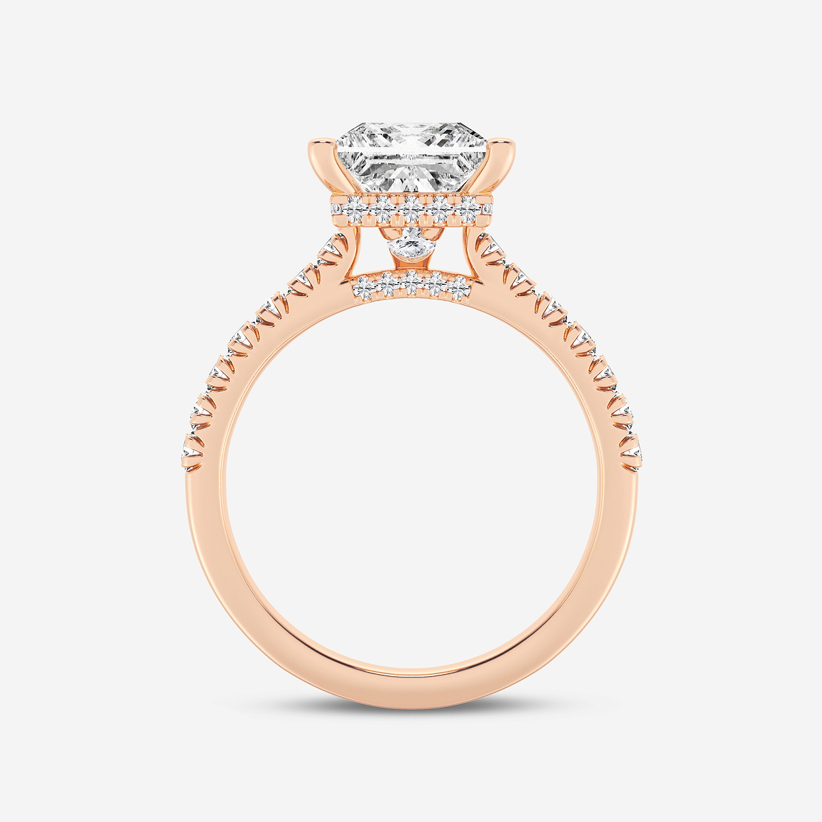 Additional Image 1 for  3 ctw Princess Lab Grown Diamond  Hidden Halo Engagement Ring