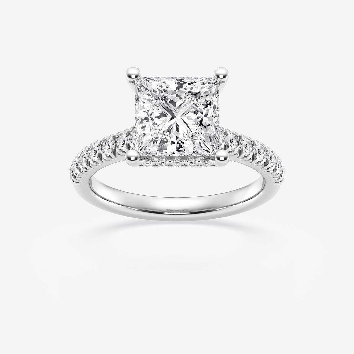 8 2/3 ctw Princess Lab Grown Diamond Hidden Halo Engagement Ring